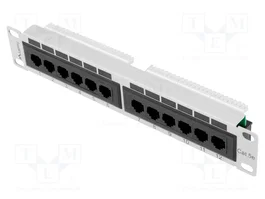 LANBERG Panneau de brassage Cat 5e 12 ports RJ45 pour rack 10 pouces, blanc