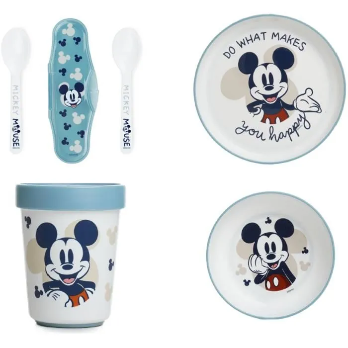 Thermobaby Pack Repas 2ème Âge MICKEY - Assiette, Bol, Gobelet et 2 Cuillères avec Base Antidérapante - Vaisselle Enfant Minnie Thermobaby Pack Repas 2ème Âge MICKEY - Assiette, Bol, Gobelet et 2 Cuillères avec Base Antidérapante - Vaisselle Enfant Minnie