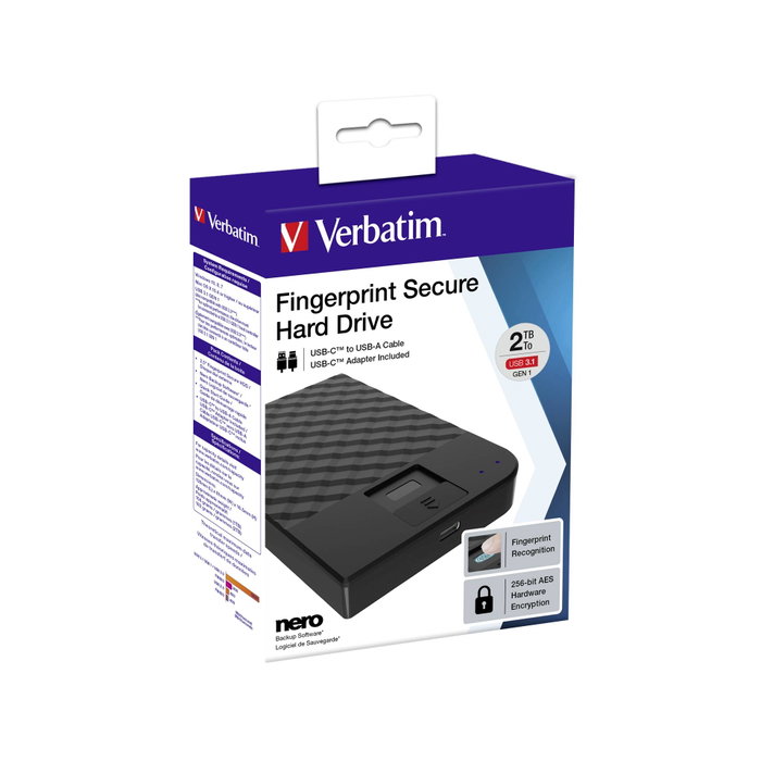 Verbatim Fingerprint Secure 2TB USB-C Verbatim Fingerprint Secure 2TB USB-C
