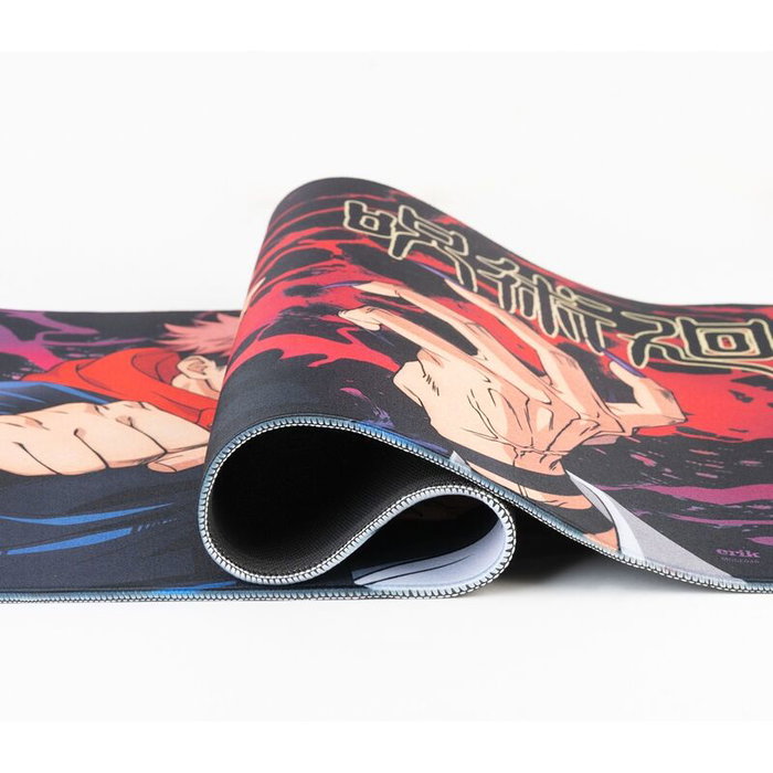 ERIK Tapis de souris gaming Jujutsu Kaisen 80 x 35 cm, surface textile imperméable, base caoutchouc anti-dérapant, pour clavier et souris
