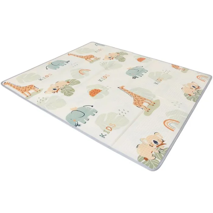 Tineo Tapis d'éveil réversible 150 x 180 cm - Face animaux / Face circuit de voiture - Tapis bébé confortable et imperméable avec sac de rangement Tineo Tapis d'éveil réversible 150 x 180 cm - Face animaux / Face circuit de voiture - Tapis bébé confortable et imperméable avec sac de rangement