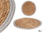 Giftdecor Tapis Naturel Bord Gris 35 cm x 35 cm Fibre Naturelle (Set de 48)