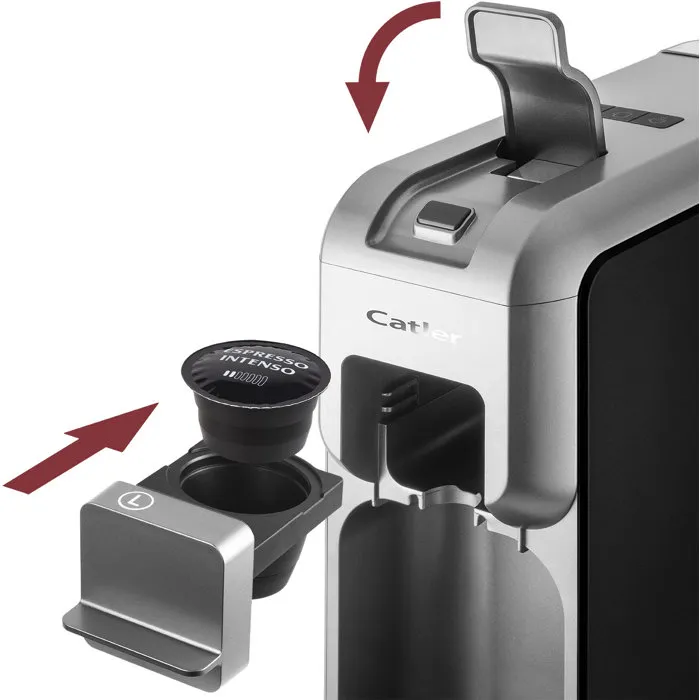 Catler Porto ES 700 - Machine à café compatible Dolce Gusto, Nespresso et café moulu - Noir/argent