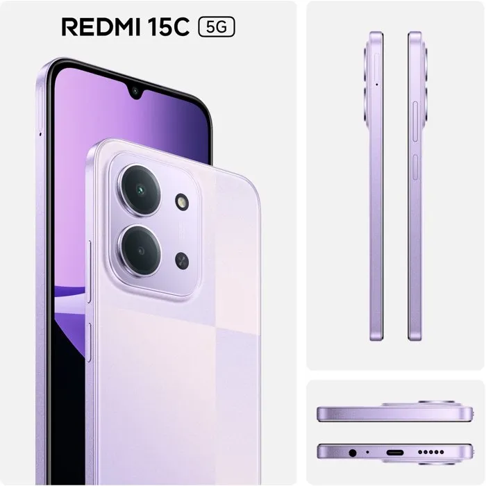 Xiaomi Redmi Note 15C 5G 4 Go RAM 256 Go Stockage Violet