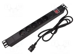 LANBERG PDU-05E-0200IEC Parafoudre avec 5 Prises et Cordon de 2m