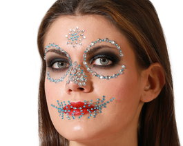 Atosa Bijoux faciaux adhésifs fantômes brillants pour look terrifiant