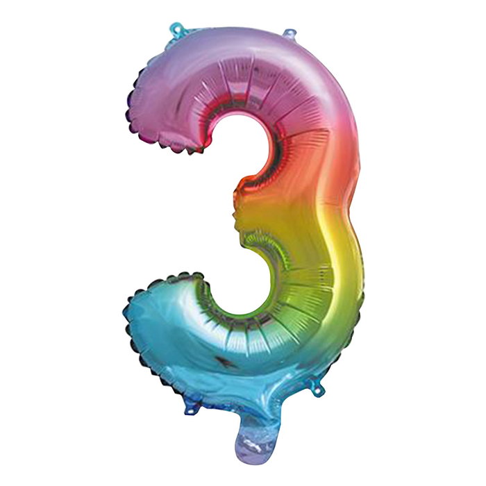 Party Time Ballon Chiffre 3 Arc-en-ciel Party Time Ballon Chiffre 3 Arc-en-ciel