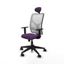 Piqueras y Crespo Chaise de Bureau Motilla Violet et Blanc