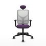 Piqueras y Crespo Chaise de Bureau Motilla Violet et Blanc