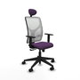 Piqueras y Crespo Chaise de Bureau Motilla Violet et Blanc