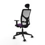 Piqueras y Crespo Chaise de Bureau Motilla Violet et Blanc
