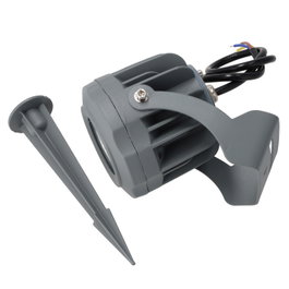 Projecteur LED 10 W IP65 2700 K avec piquet pour jardin, finition grise