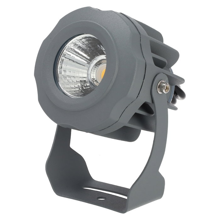 Projecteur LED 10 W IP65 2700 K avec piquet pour jardin, finition grise