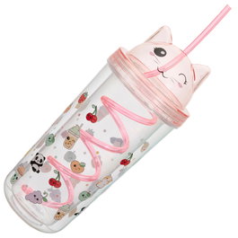 The Concept Factory Mug avec paille motif chat KAWAII 400 ml