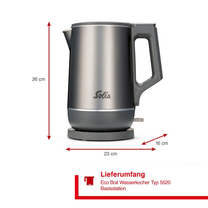 Solis Eco Boil Bouilloire 1,7L Gris Solis Eco Boil Bouilloire 1,7L Gris