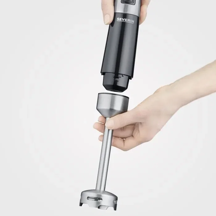 SEVERIN Mixeur plongeant SM3771 - 600 W, pied amovible, 15 000 tours/min, sans BPA - Noir / Inox