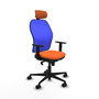 Piqueras y Crespo Chaise de Bureau 1D036N2 Orange et Bleu