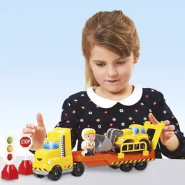 Ecoiffier - Camion de chantier avec pelleteuse, accessoires et personnage - Jeu de construction pour enfant dès 18 mois - Jouet éducatif garçon et fille