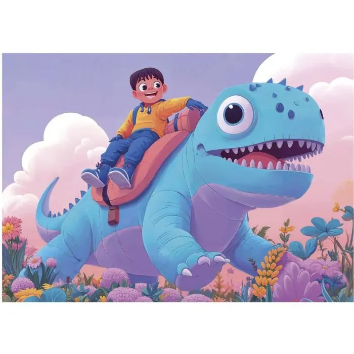 Educa - Puzzles pour Enfants - 4 Puzzles Dinosaures Sympathiques - 20, 40, 60, 80 Pièces - À Partir de 3 Ans