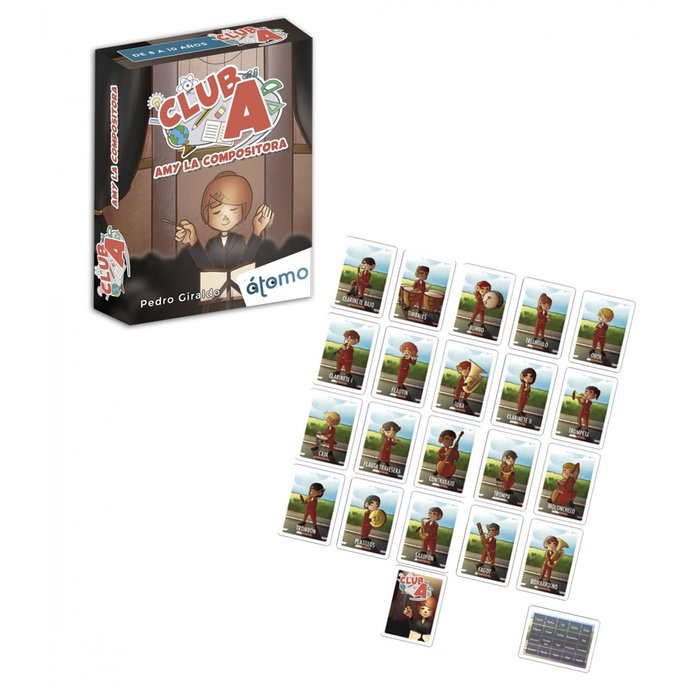 Átomo Games Club A: Amy la Compositora - Jeu de Cartes Éducatif et Coopératif pour Enfants de 8 à 10 Ans, 1 à 6 Joueurs Átomo Games Club A: Amy la Compositora - Jeu de Cartes Éducatif et Coopératif pour Enfants de 8 à 10 Ans, 1 à 6 Joueurs