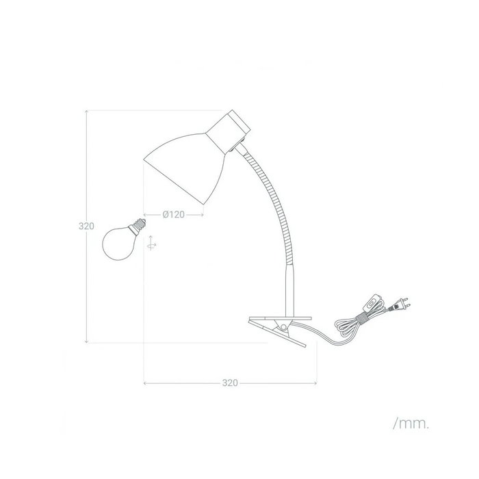 Chishui Lampe de bureau Flexo avec pince en acier et bois