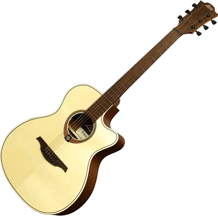 LAG Tramontane T70 A/E Guitare Folk Électroacoustique Auditorium Cutaway Table Épicéa Massif, Satinée Naturelle