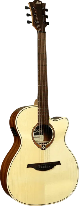 LAG Tramontane T70 A/E Guitare Folk Électroacoustique Auditorium Cutaway Table Épicéa Massif, Satinée Naturelle