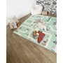 Tineo Maxi Tapis d'Éveil Réversible pour Bébé avec Faces Animaux et Circuit de Voitures, 150 x 180 cm, Mousse Dense Imperméable et Pliable avec Sac de Rangement