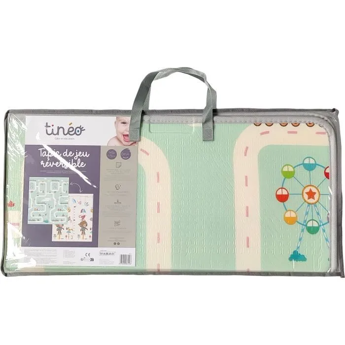 Tineo Maxi Tapis d'Éveil Réversible pour Bébé avec Faces Animaux et Circuit de Voitures, 150 x 180 cm, Mousse Dense Imperméable et Pliable avec Sac de Rangement Tineo Maxi Tapis d'Éveil Réversible pour Bébé avec Faces Animaux et Circuit de Voitures, 150 x 180 cm, Mousse Dense Imperméable et Pliable avec Sac de Rangement