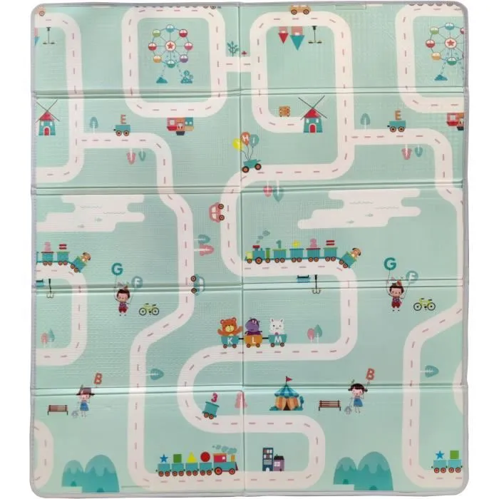 Tineo Maxi Tapis d'Éveil Réversible pour Bébé avec Faces Animaux et Circuit de Voitures, 150 x 180 cm, Mousse Dense Imperméable et Pliable avec Sac de Rangement Tineo Maxi Tapis d'Éveil Réversible pour Bébé avec Faces Animaux et Circuit de Voitures, 150 x 180 cm, Mousse Dense Imperméable et Pliable avec Sac de Rangement