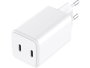 Sandberg Chargeur Secteur AC Dual USB-C PD 65W EU avec 2 ports USB-C Power Delivery pour ordinateur portable, tablette et smartphone