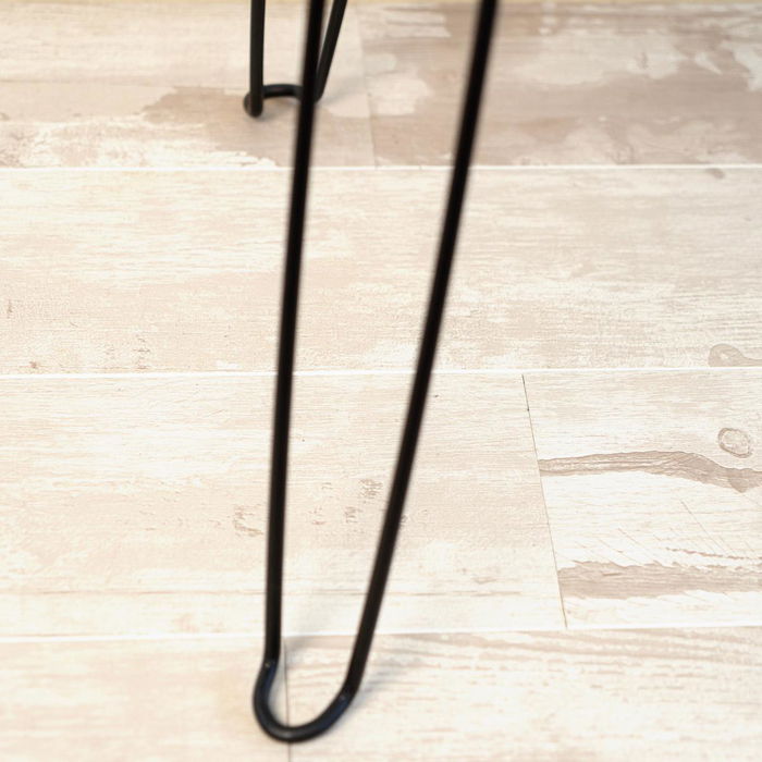 Mesa Auxiliar Acero y Madera Moa Vinthera 40x48 cm