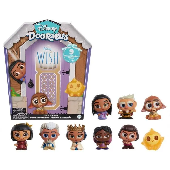 Just Play Doorables Wish Coffret Collector - 9 Figurines Disney Exclusives Dont 1 Rare Aléatoire - Jeu de Collection Dès 5 Ans