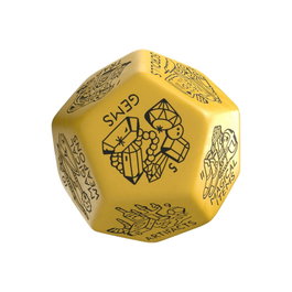 Q Workshop Viridian Jumbo Treasure Generator Die D12 Jaune