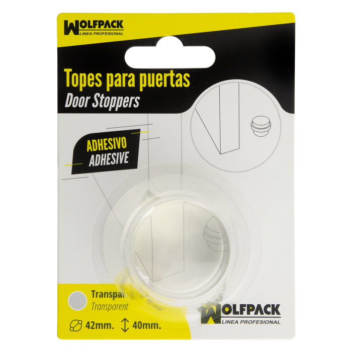 WOLFPACK LINEA PROFESIONAL Butoir de porte adhésif rond transparent
