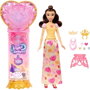 Mattel Disney Princess Poupée Belle Jewel Reveal avec accessoires surprise et boîte à bijoux en forme de cœur