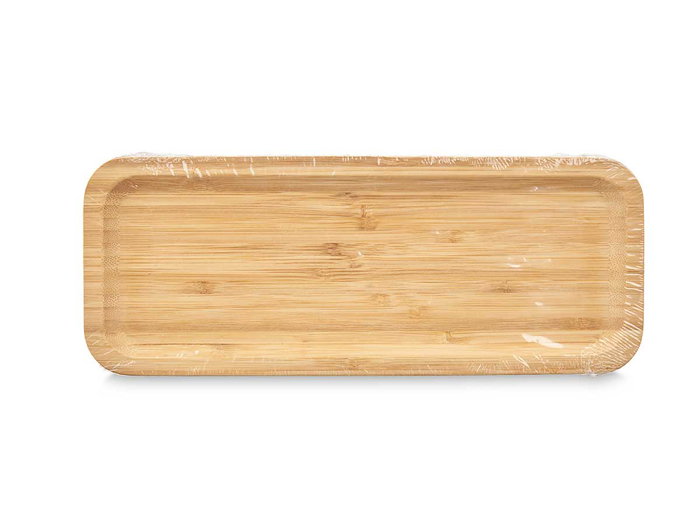 KINVARA Plateau de service rectangulaire en bambou pour apéritif Marron 29,5x11,5 cm