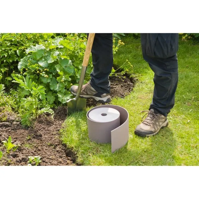 Nature - Bordure de jardin flexible en polyéthylène recyclé, couleur terre cuite, H15 cm x 10 m