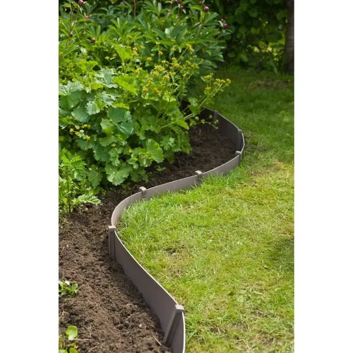 Nature - Bordure de jardin flexible en polyéthylène recyclé, couleur terre cuite, H15 cm x 10 m