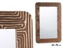 Giftdecor Miroir Courbes Naturel 60x90 cm Cadre Bois Marron