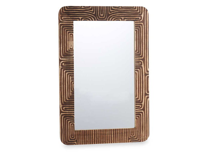 Giftdecor Miroir Courbes Naturel 60x90 cm Cadre Bois Marron Giftdecor Miroir Courbes Naturel 60x90 cm Cadre Bois Marron