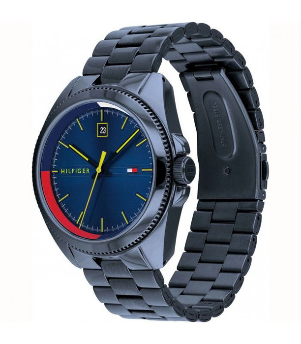 Tommy Hilfiger 1791689 - Montre analogique homme noir et bleu Tommy Hilfiger 1791689 - Montre analogique homme noir et bleu