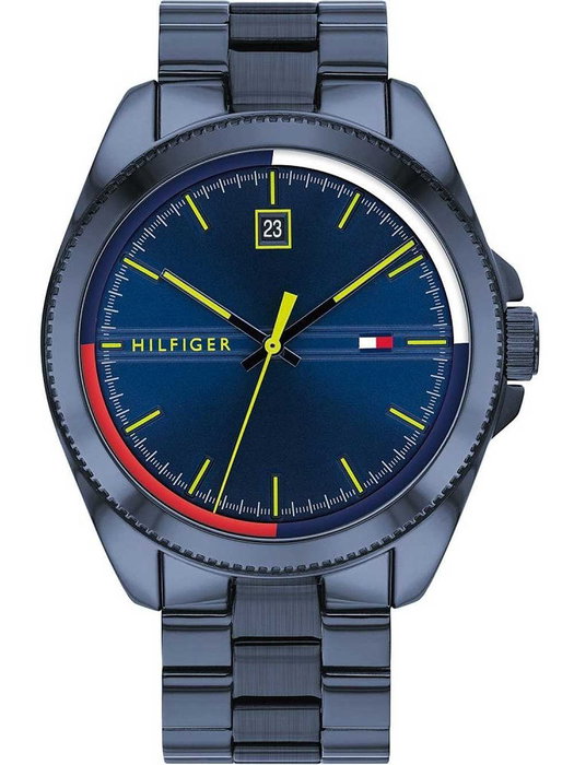 Tommy Hilfiger 1791689 - Montre analogique homme noir et bleu Tommy Hilfiger 1791689 - Montre analogique homme noir et bleu