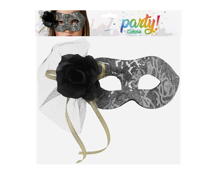 Masque Antifaz Vénitien Argenté avec Brillants et Fleur Décorative pour Femme Adulte - Masque de Bal, Carnaval, Soirée Masque Antifaz Vénitien Argenté avec Brillants et Fleur Décorative pour Femme Adulte - Masque de Bal, Carnaval, Soirée