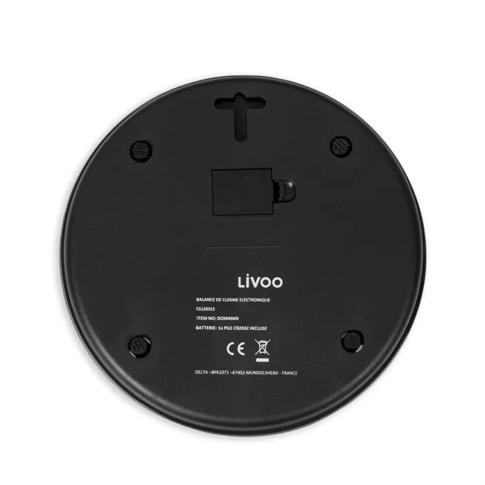 Livoo Balance de cuisine électronique DOM494N avec plateau en verre