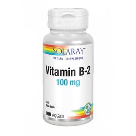 SOLARAY Vitamine B2 100mg, 100 Capsules végétales