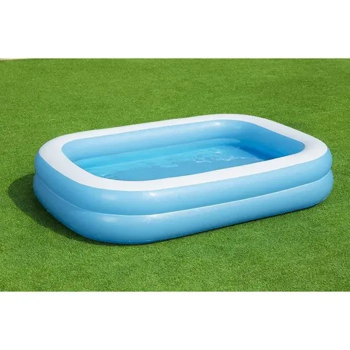Bestway - Piscine gonflable rectangulaire 262 x 175 x 51 cm, Bleu et Blanc, pour Enfants, Usage Extérieur - Facile à installer et à ranger