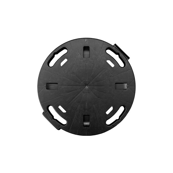 Art Plast Plateforme ronde avec roues Ø400 x 125 mm, polypropylène noir, charge max 275 kg, système d'attelage