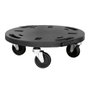 Art Plast Plateforme ronde avec roues Ø400 x 125 mm, polypropylène noir, charge max 275 kg, système d'attelage