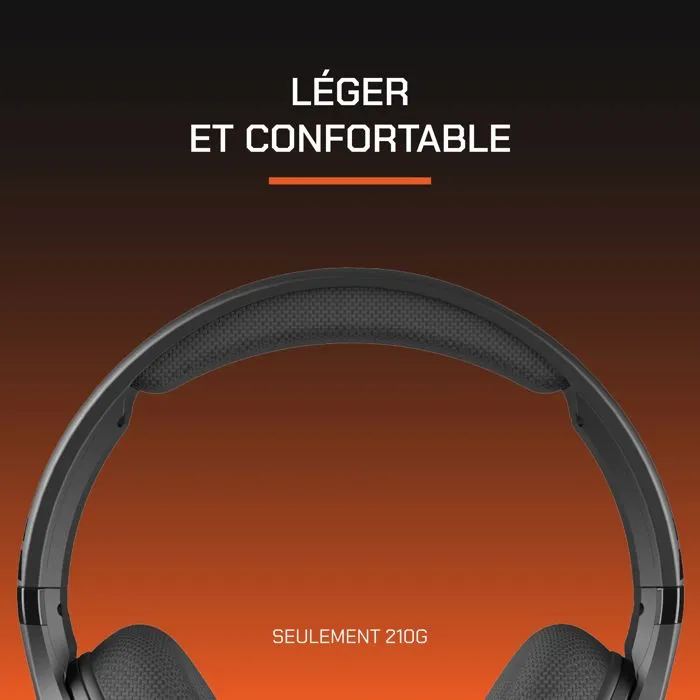 Nova Gaming Casque Gamer Filaire Borealis - Micro Amovible, Rétroéclairage LED RGB - Noir